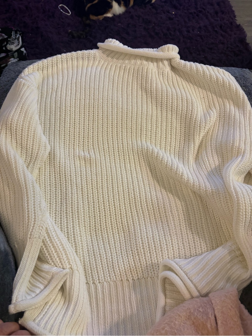Have Cream Ribbed Turtleneck Sweater